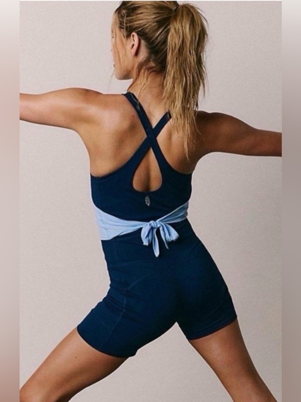 Free People front runner Runsie. Midnight navy combo, XS, NWOT